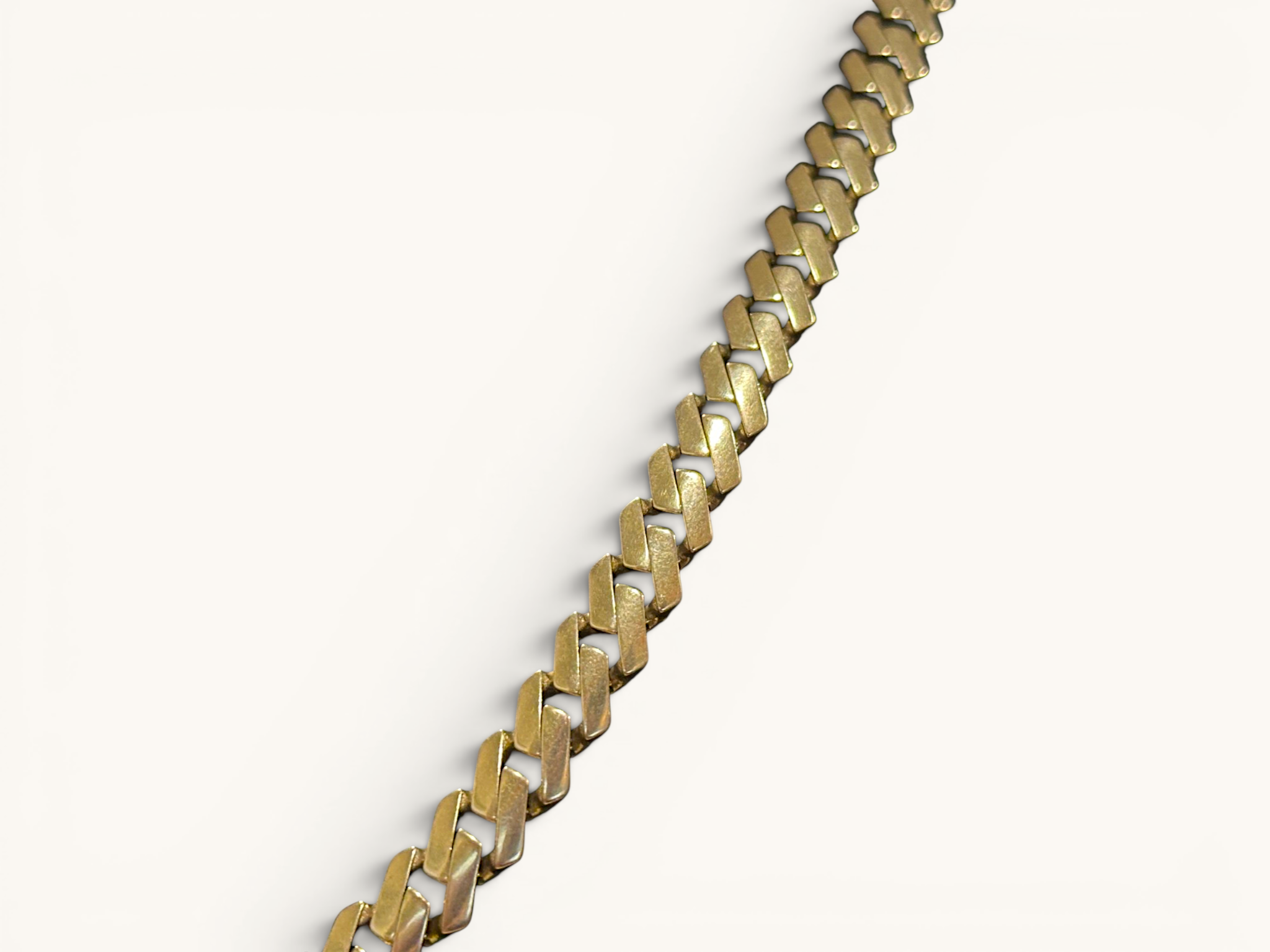 Monaco Chain Edge 10K Gold Diamond Accent Cuban Link Necklace 3