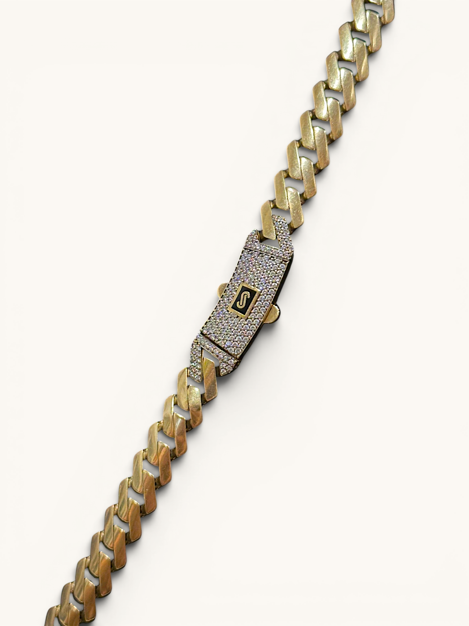 Monaco Chain Edge 10K Gold Diamond Accent Cuban Link Necklace 5