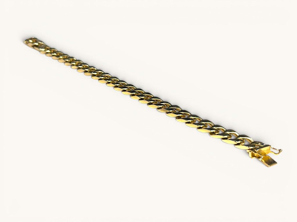 Vintage 14K Gold Men's 8mm Cuban Link Bracelet 2