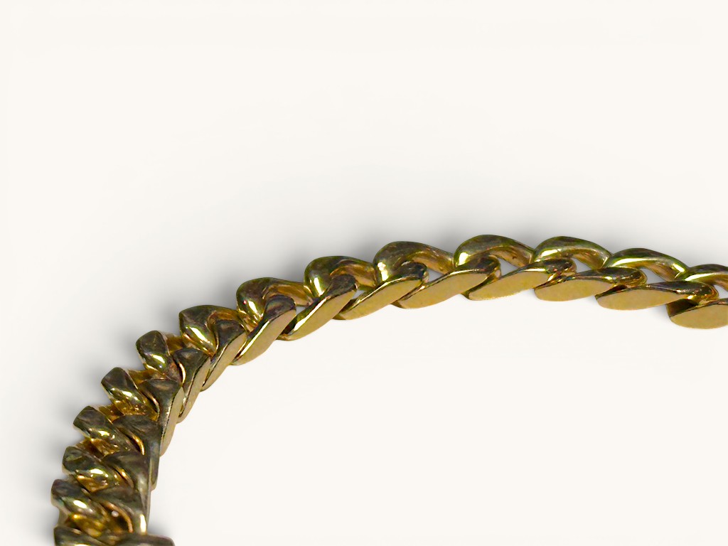 Vintage 14K Gold Men's 8mm Cuban Link Bracelet 7