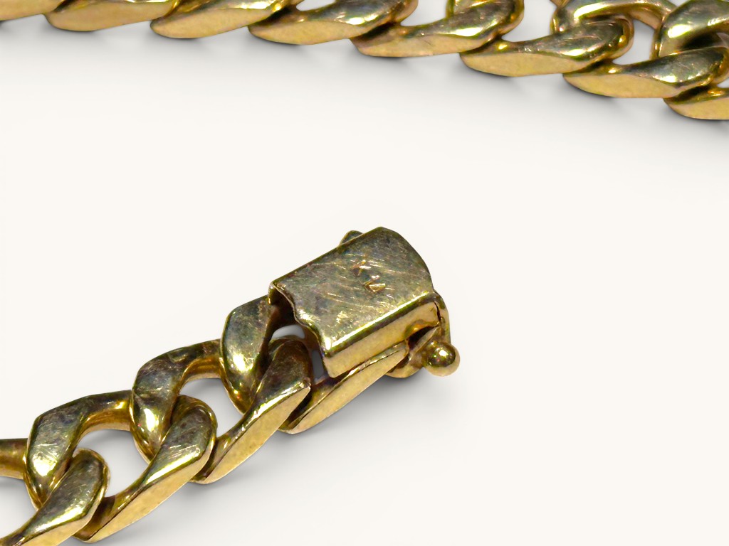 Vintage 14K Gold Men's 8mm Cuban Link Bracelet 9