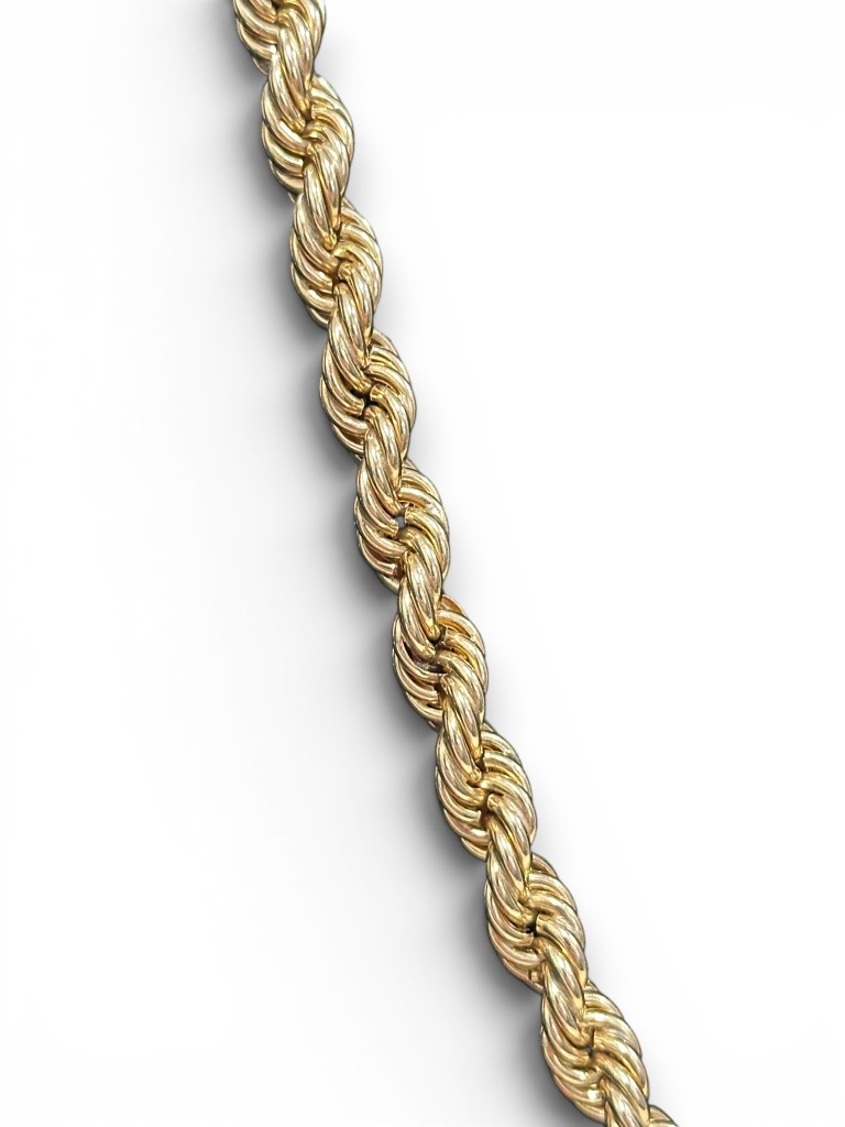 Vintage 14K Gold 7.5mm Infinity Rope Chain Necklace 4
