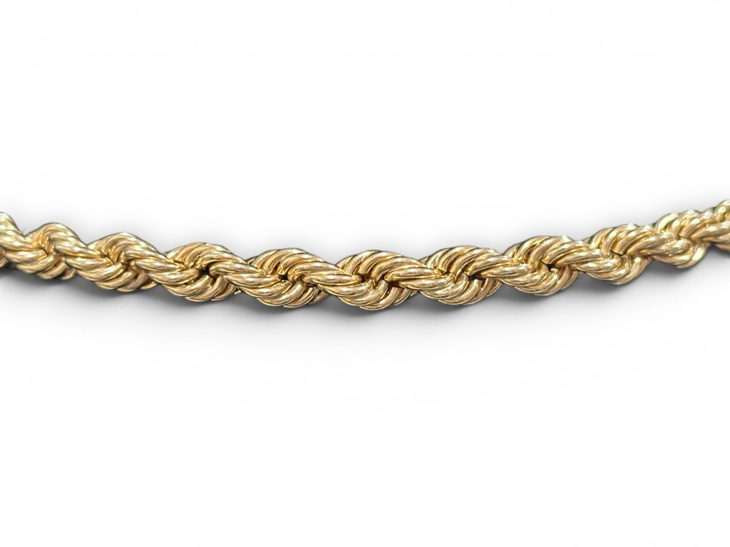 Vintage 14K Gold 7.5mm Infinity Rope Chain Necklace 6