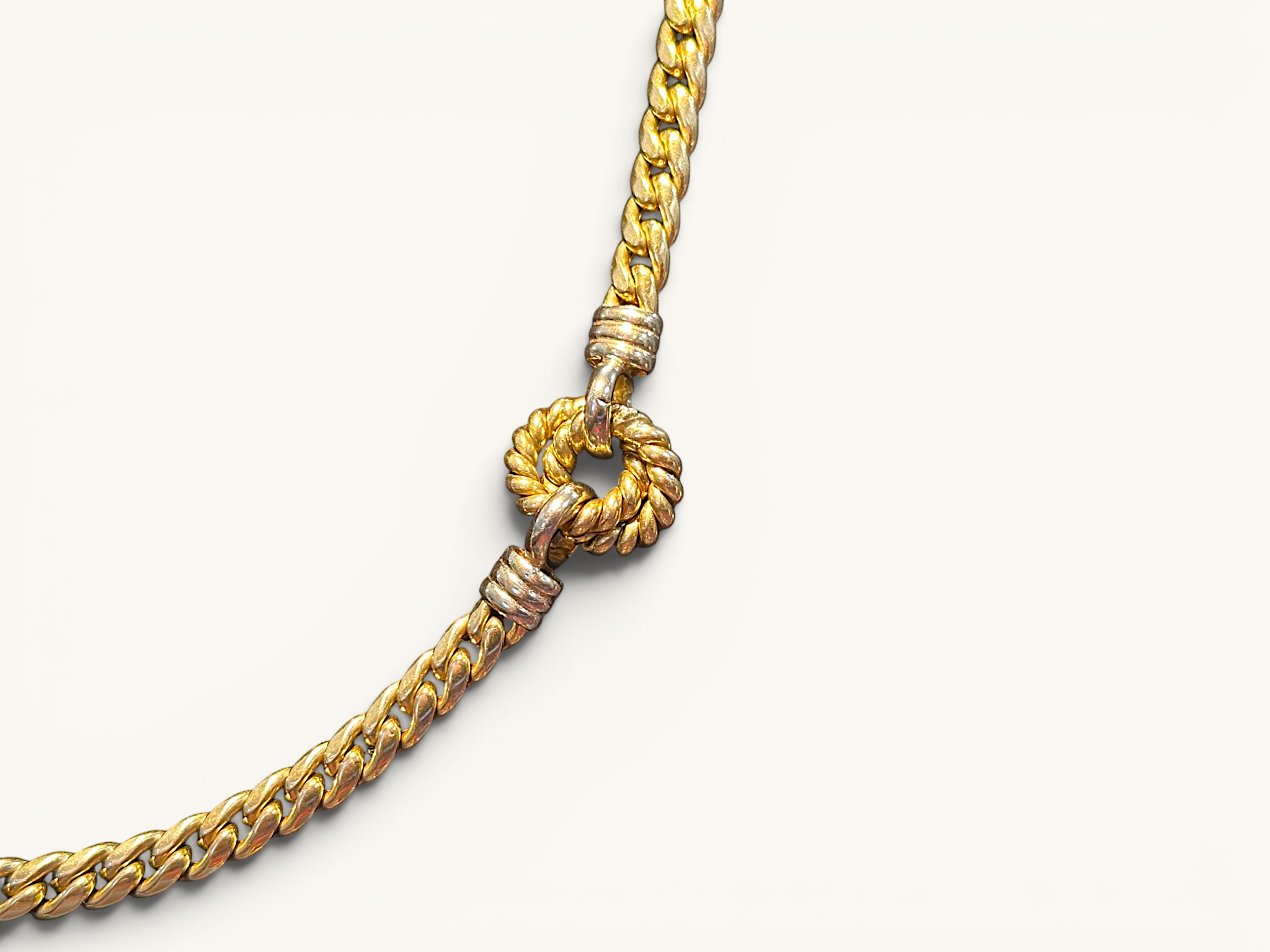 Italian 14K Two-Tone Cuban Link & Ring Station Necklace 3
