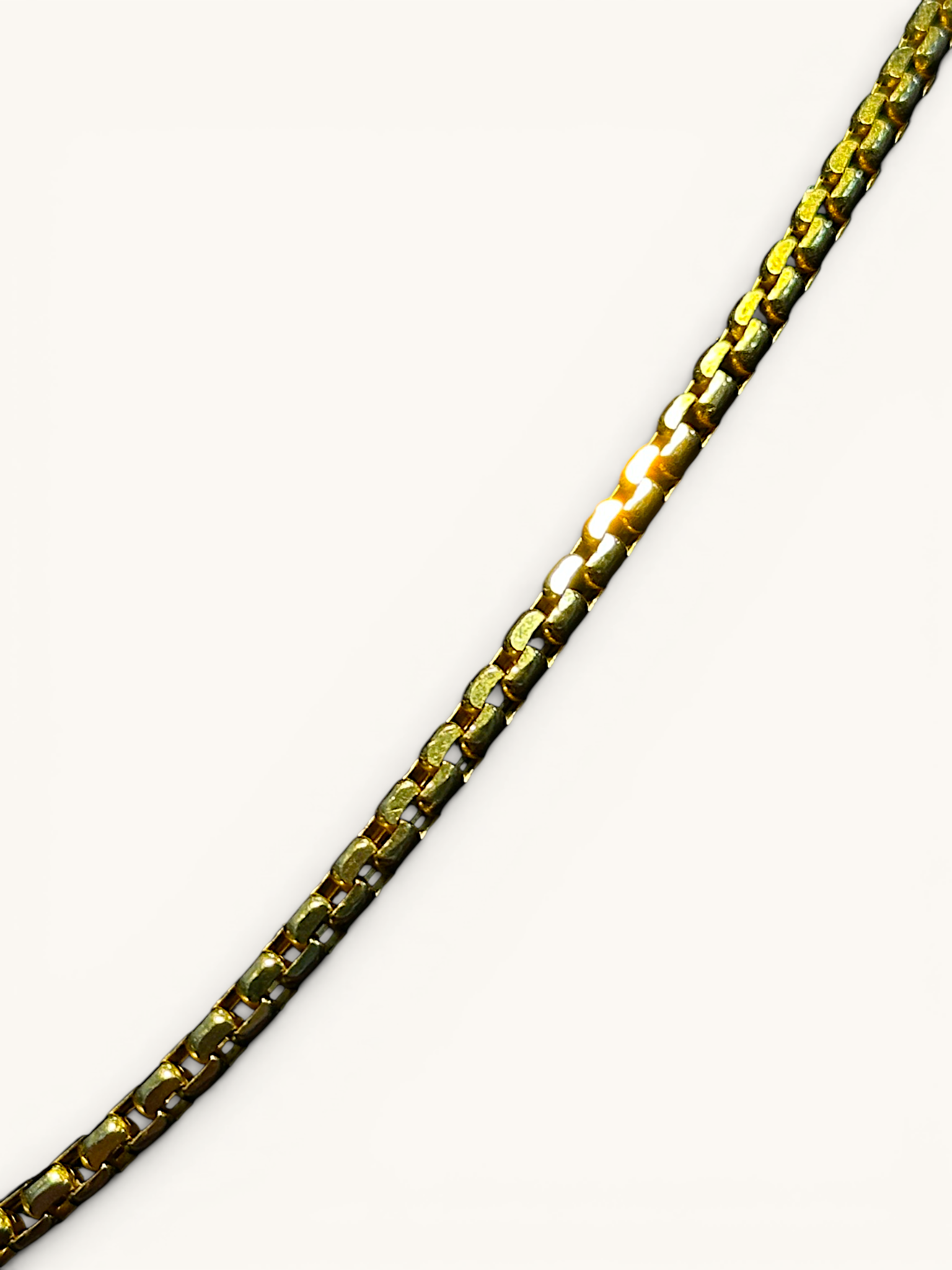 14K Gold Round Box Link Chain Necklace 3