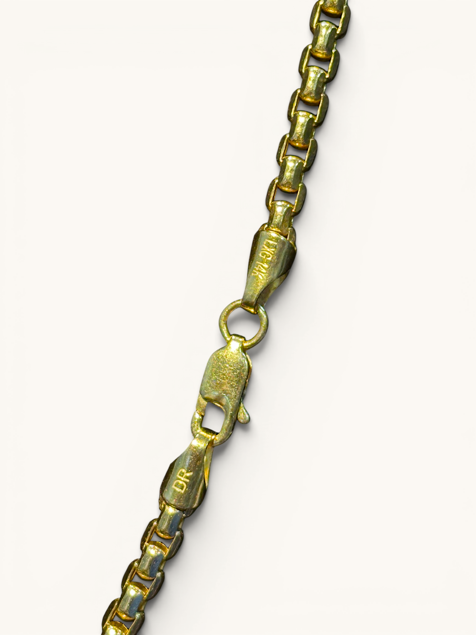 14K Gold Round Box Link Chain Necklace 4