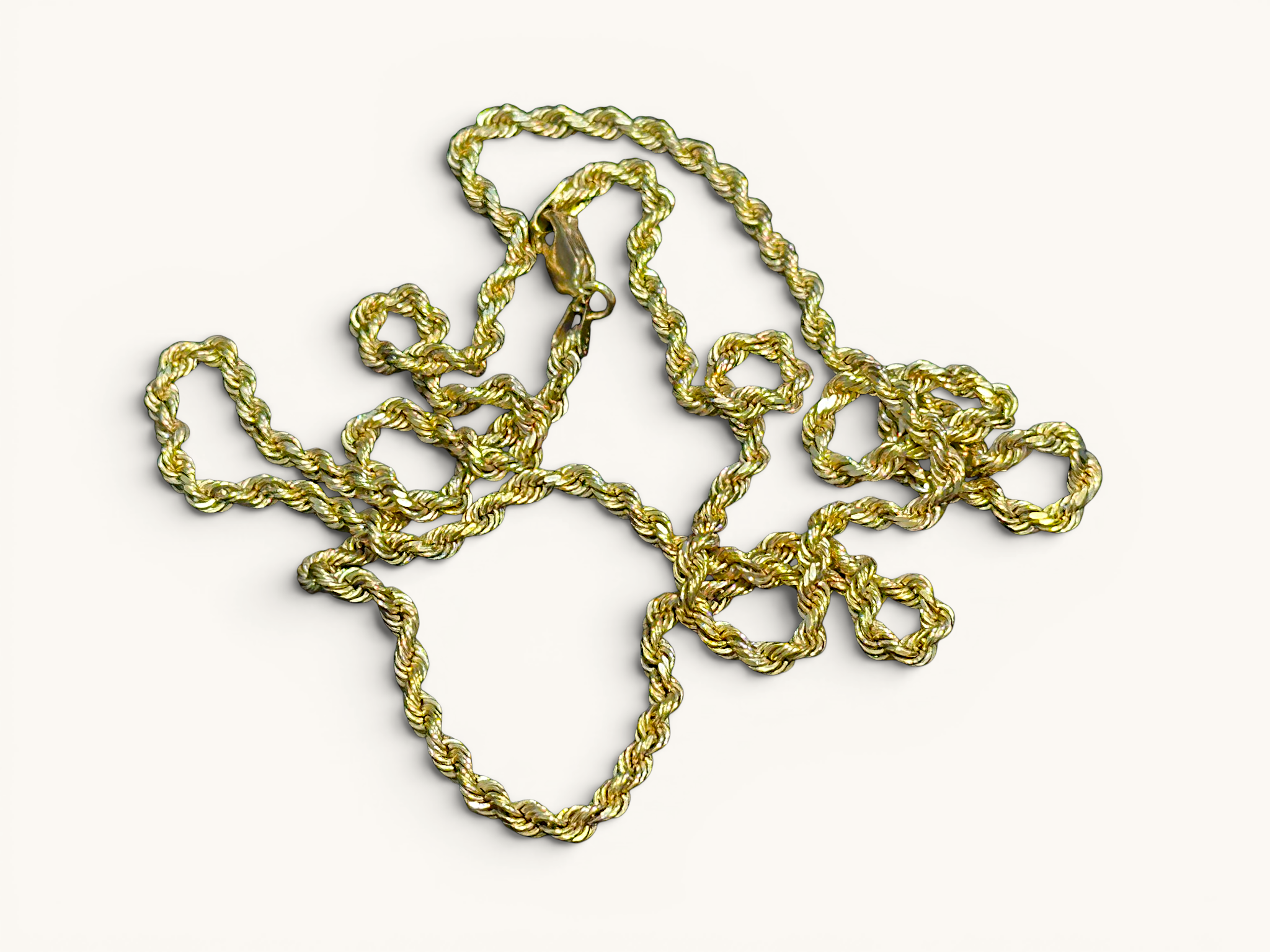 10K Gold Rope Chain Necklace 5