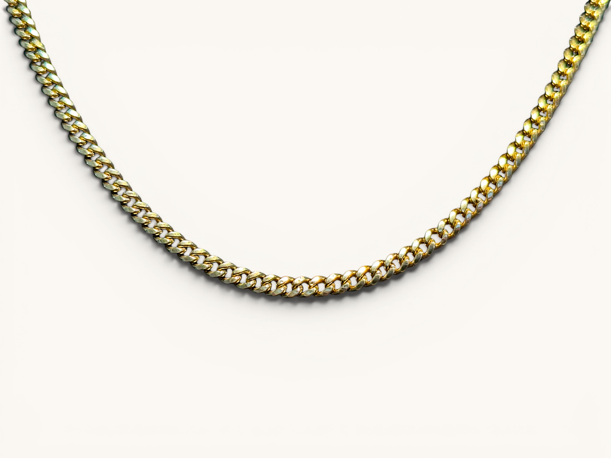 14K Gold Semi-Solid Cuban Link Chain Necklace 2